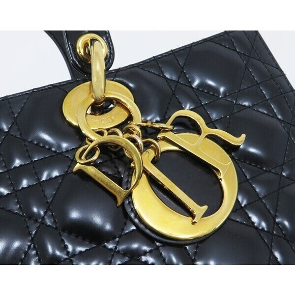 Christian Dior Lady Dior Cannage Leather Tote Bag Black - Picture 6 of 6